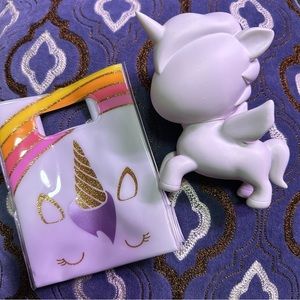 Tokidoki Unicorno Unpainted DIY Figure and bath and body works unicorn bag tote